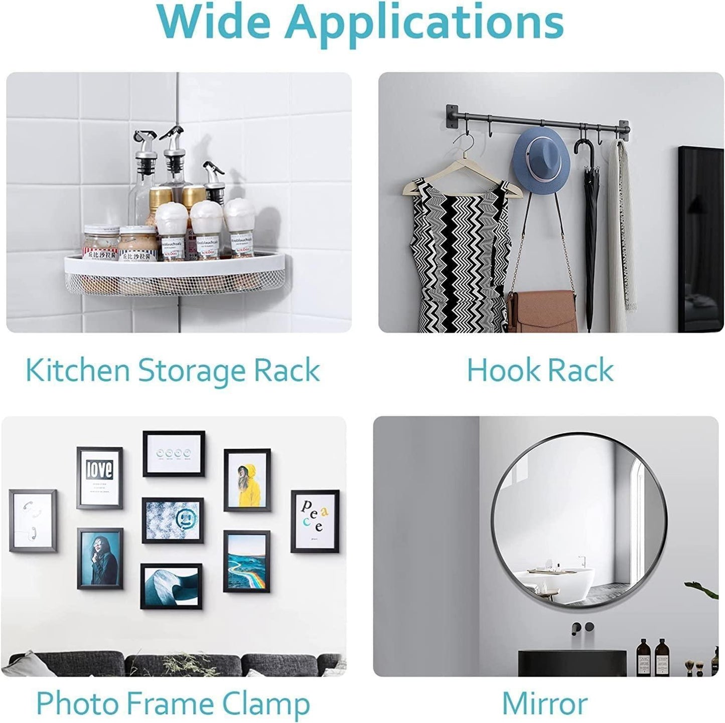 Wall Mount Screw Hooks for Kitchen Bathroom Bedroom Heavy-Duty