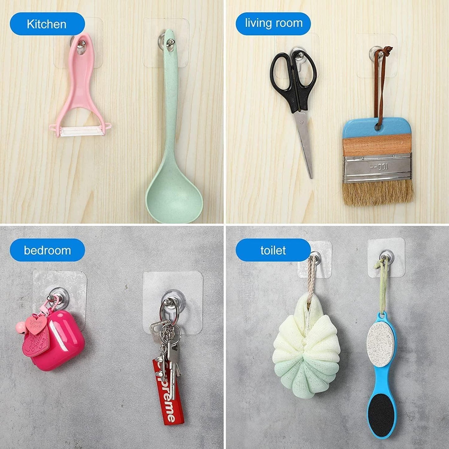 Wall Mount Screw Hooks for Kitchen Bathroom Bedroom Heavy-Duty
