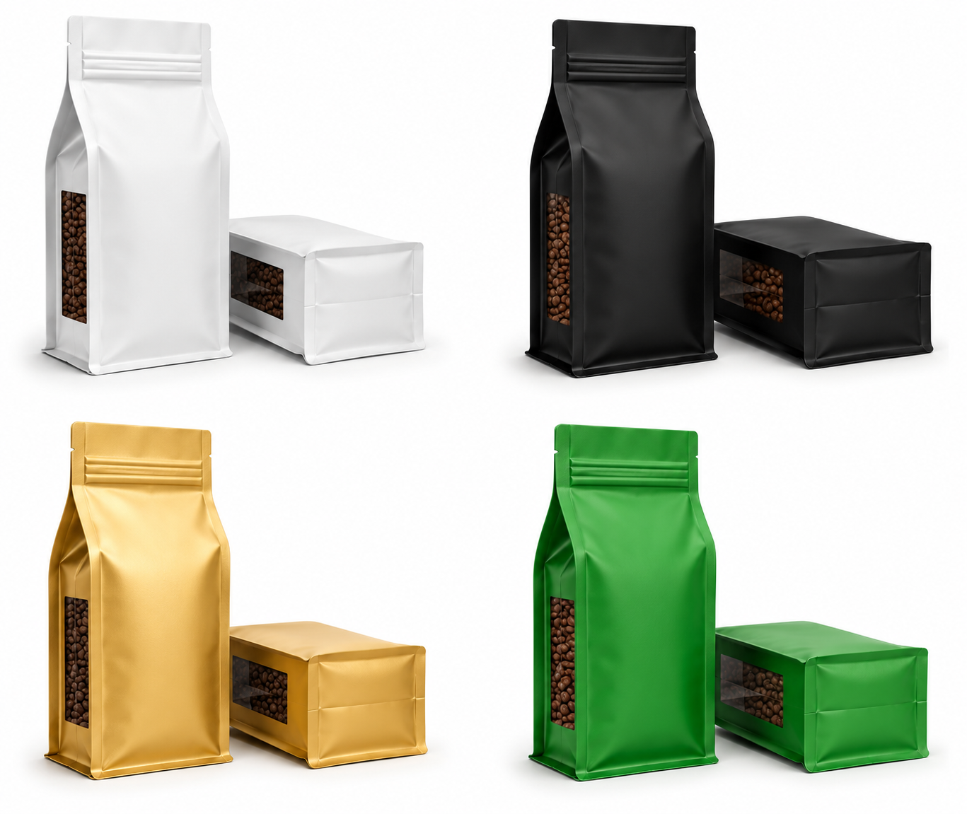 3D Flat-Bottom Matte Zipper Stand-Up Pouch with Window