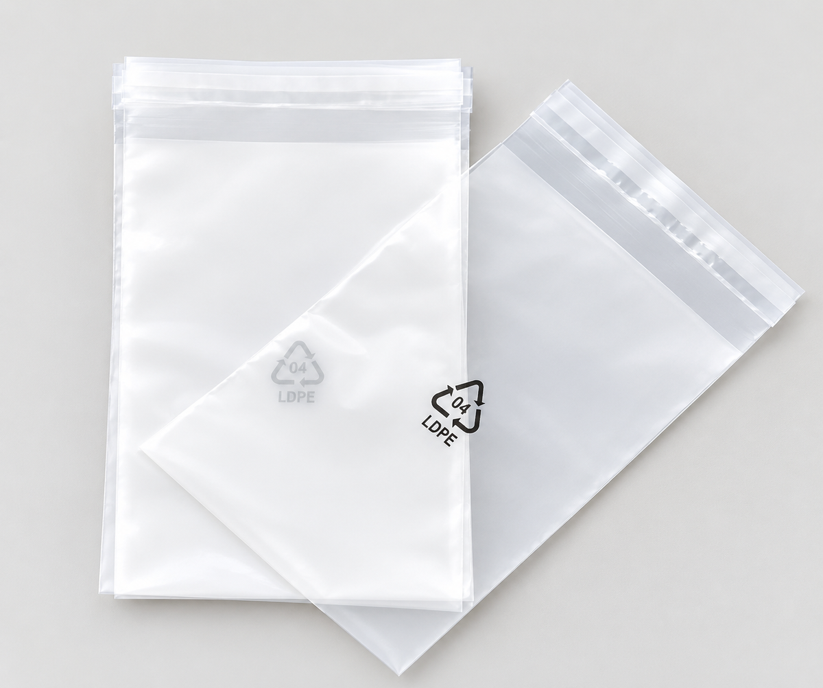 CPE Frosted Self-Adhesive Bags with Flap | 35 Micron