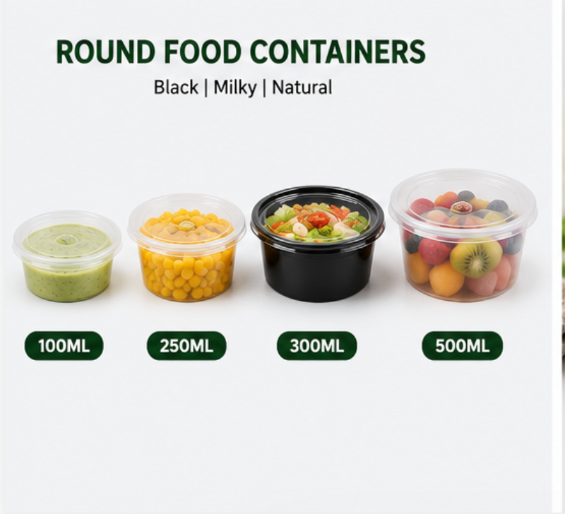 Leak-Proof Disposable Plastic Food Containers with Lids (50ml-1000ml) | Box of 1200