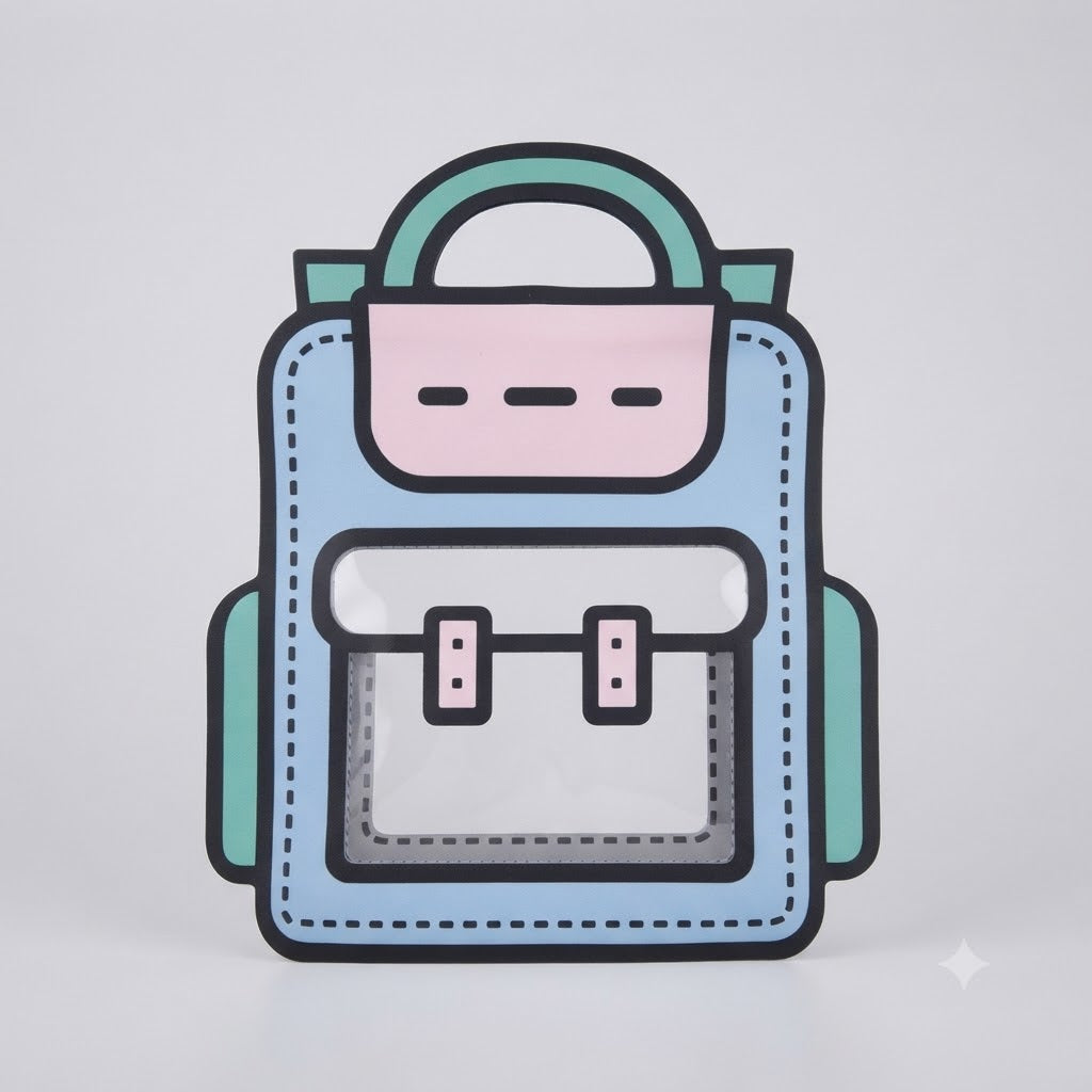 Cartoon Backpack Zip Lock Pouch