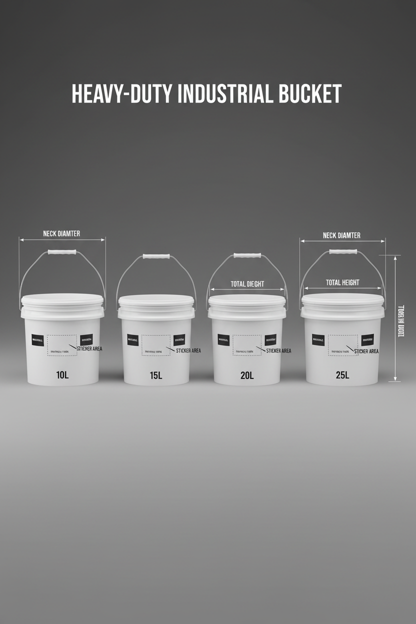 Heavy-Duty Industrial Buckets (Large)