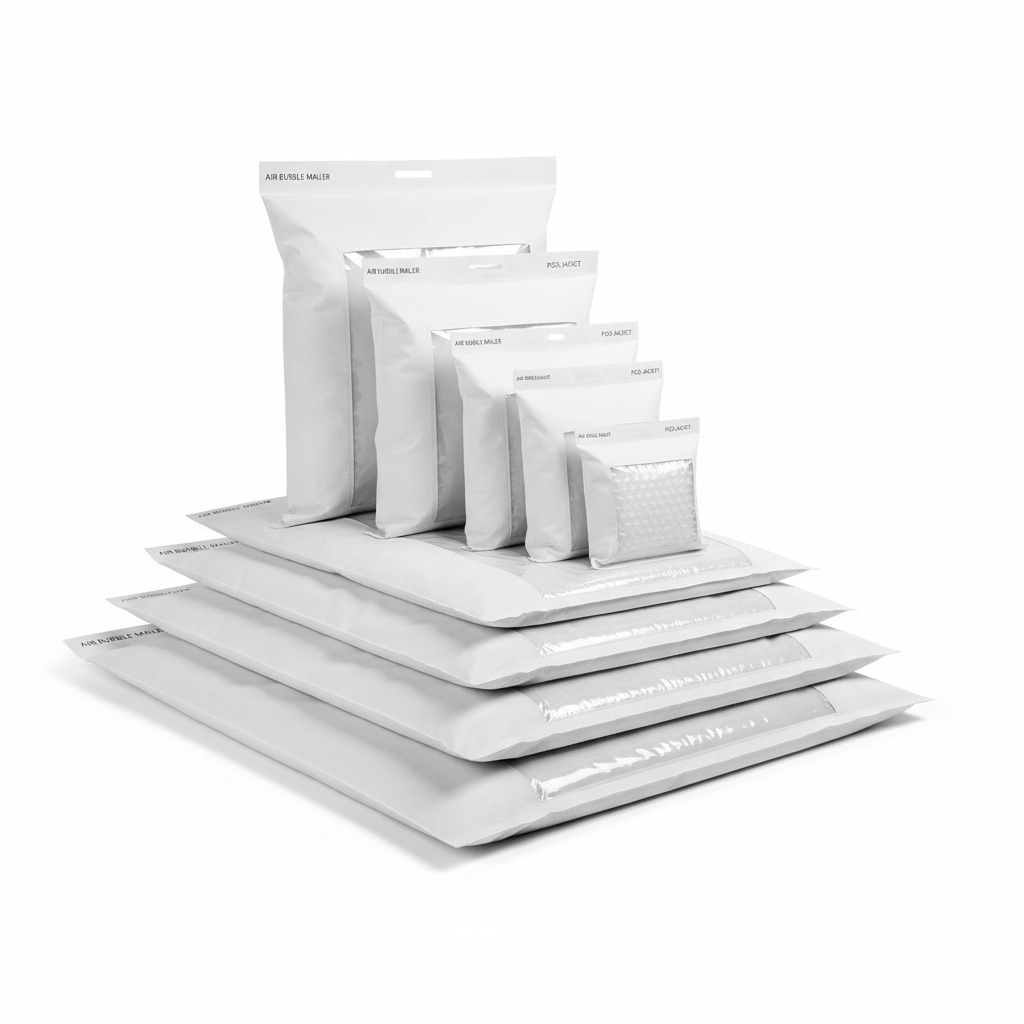 Plain Bubble Courier Bags with POD Jacket 70 GSM Air Bubble
