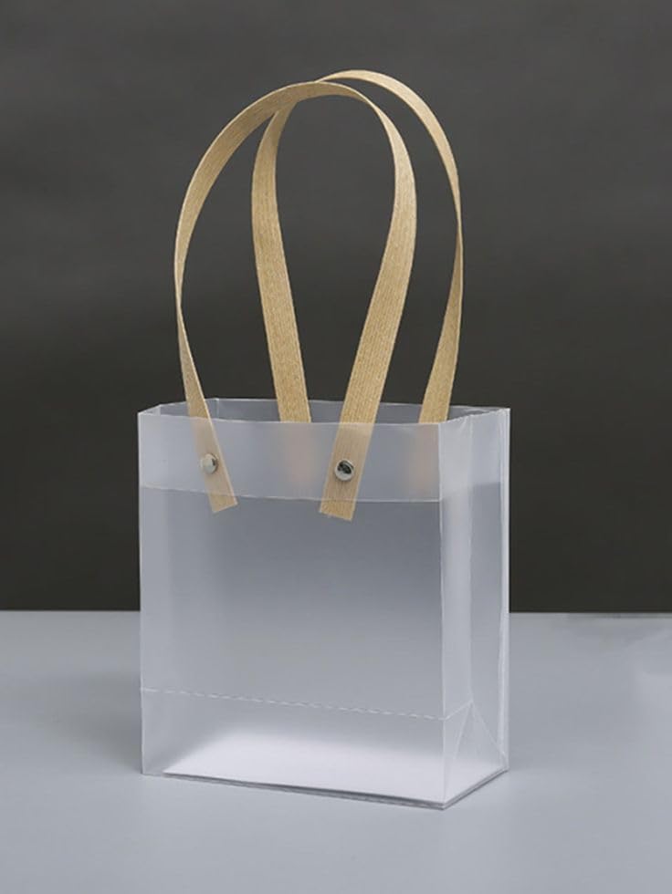 Frosted Matte Gift Bag with Wood Textured Handles.