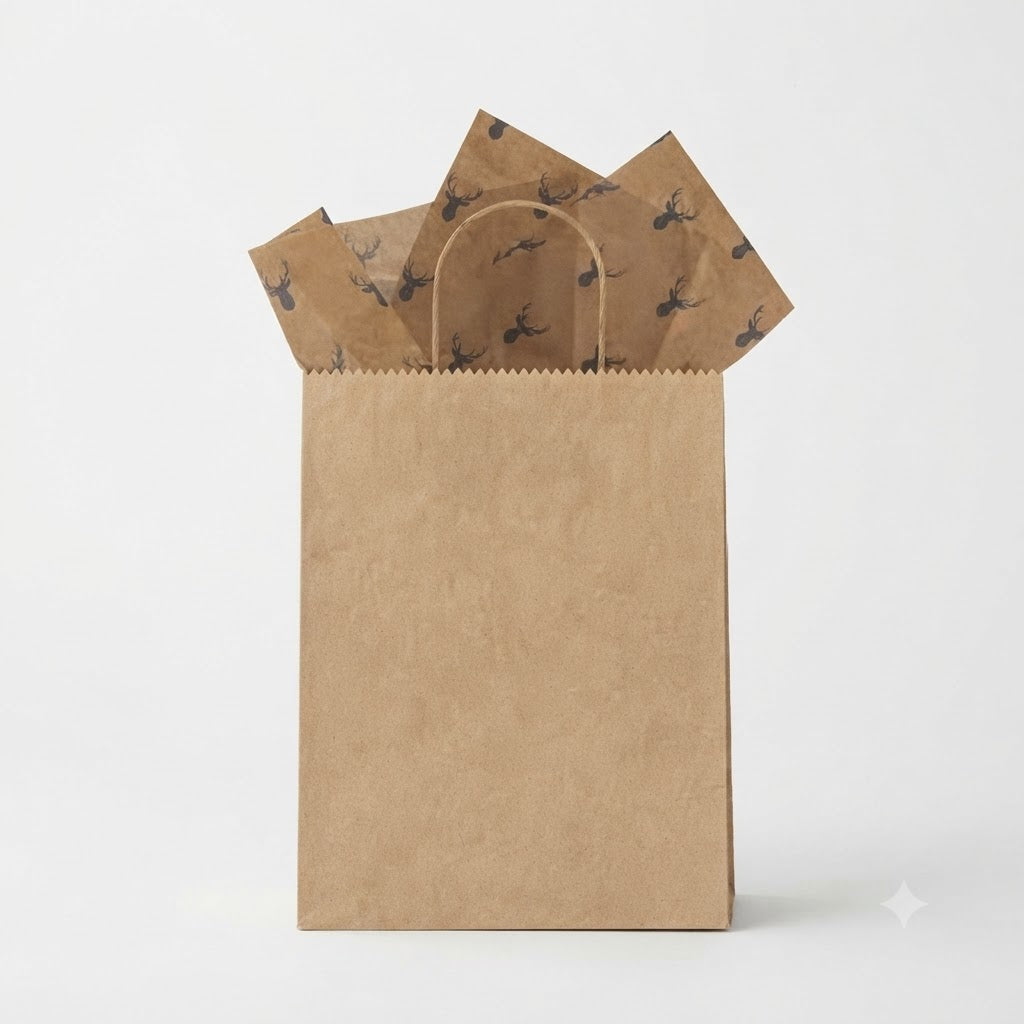 Printed Paper Goodie Gift Box with Decorative Deer Handle