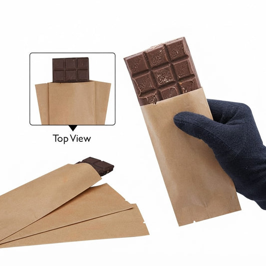 Brown Kraft Paper Energy Bar Packaging Pouches for Snack & Nutrition Bars,,,,