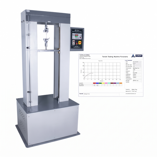 Panorama computerized tensile testing machine for material evaluation