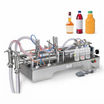 Double Head Liquid Filling Machine for Bottles, Containers & Liquid Packaging