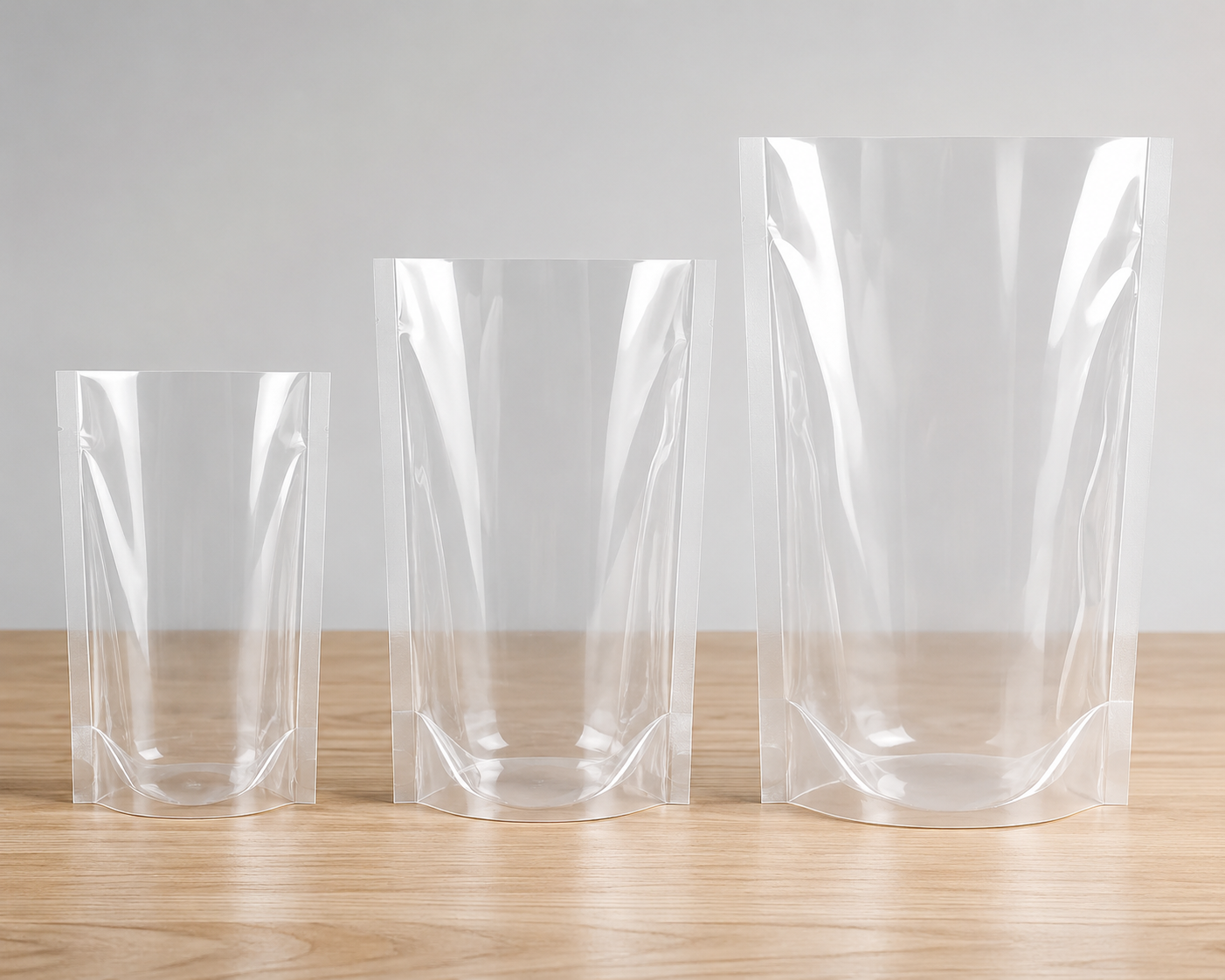 Transparent Stand Up Pouches Without Zipper