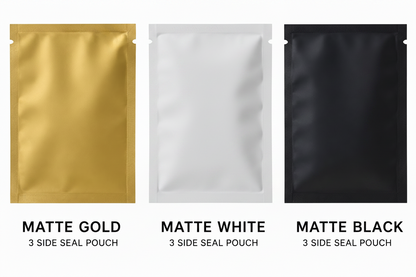 matte finish 3-side seal pouches