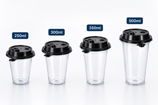 Disposable Plastic Cups with Lids (Sipper Glass)