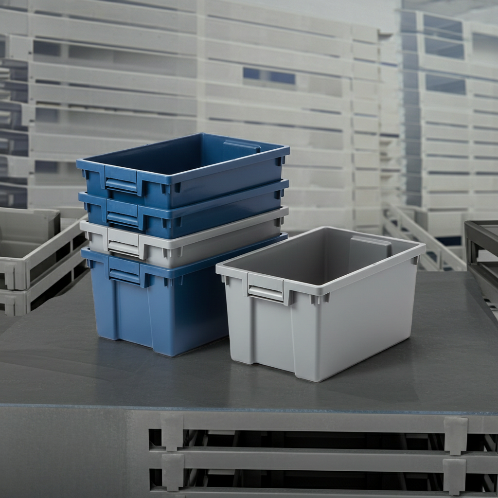 Heavy Duty Industrial Plastic Tote Bins for Warehouse Storage