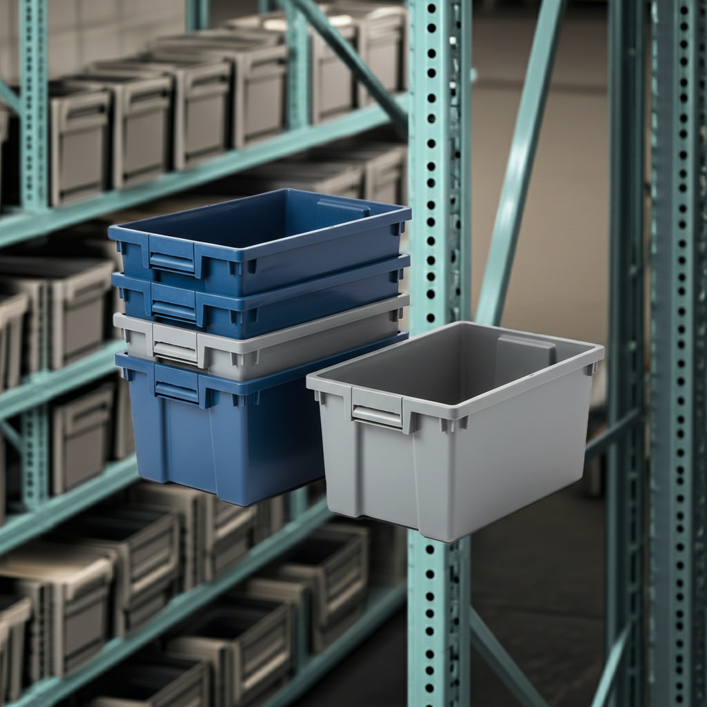 Heavy Duty Industrial Plastic Tote Bins for Warehouse Storage