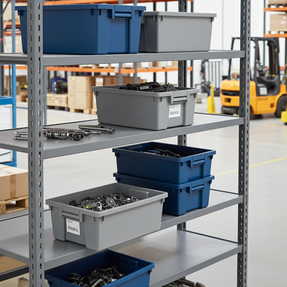 Heavy Duty Industrial Plastic Tote Bins for Warehouse Storage
