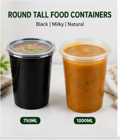 Disposable Plastic Food Container : Pack of 1200 pcs
