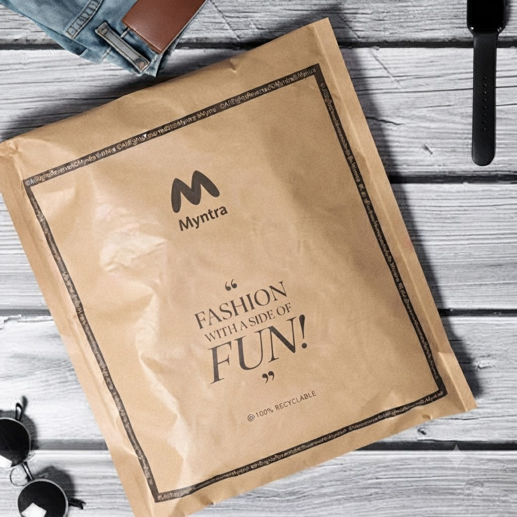 Myntra Branded Paper Shopping Bags with Protective Coating – 75 GSM ...