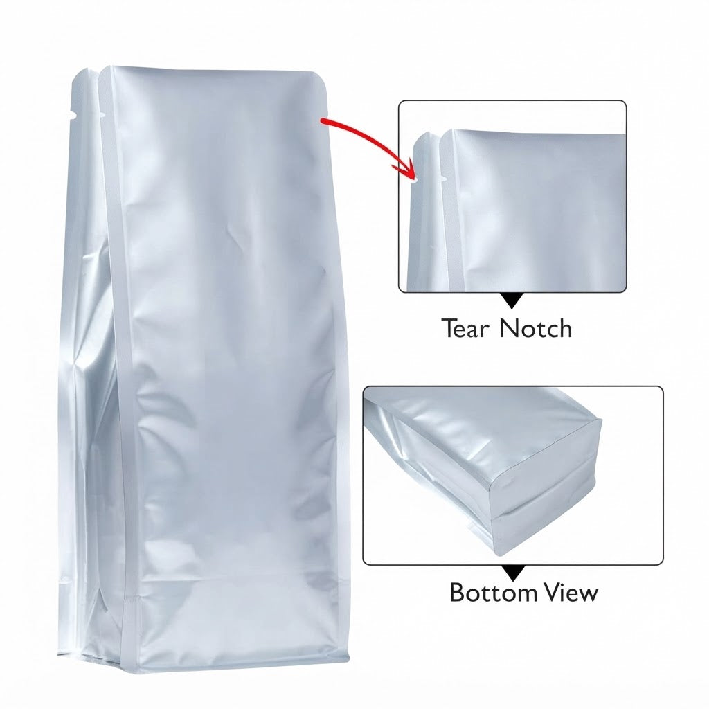 Flat Bottom Packaging Pouches Without Zipper for Food & Retail Products ...