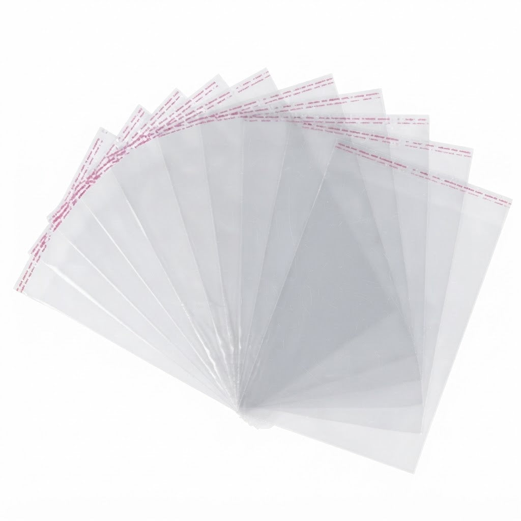 Clear Cellophane Bags with Self Sealing Flap – Crystal Transparent Packaging Envelopes
