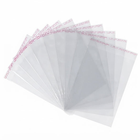 Clear Cellophane Bags with Self Sealing Flap – Crystal Transparent Packaging Envelopes