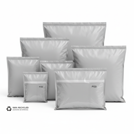 Plain Courier Bags with POD Jacket 100% Recycled Economic 60 Microns