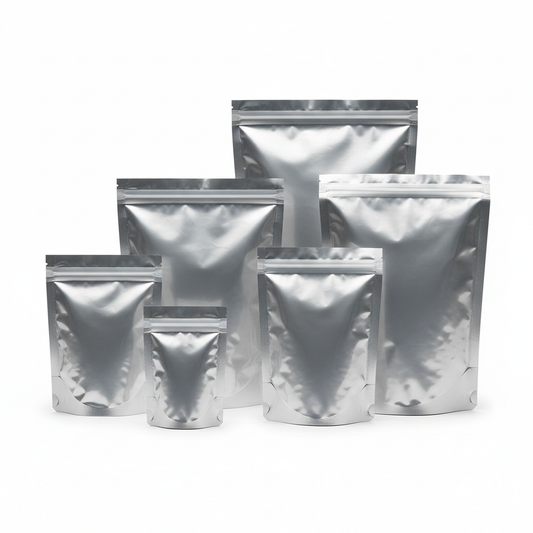 Both Side Aluminium Silver 3 Side Seal Vacuum Pouches