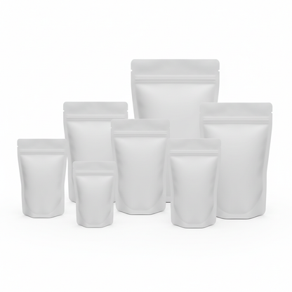White Milky Stand Up Pouches Without Zipper
