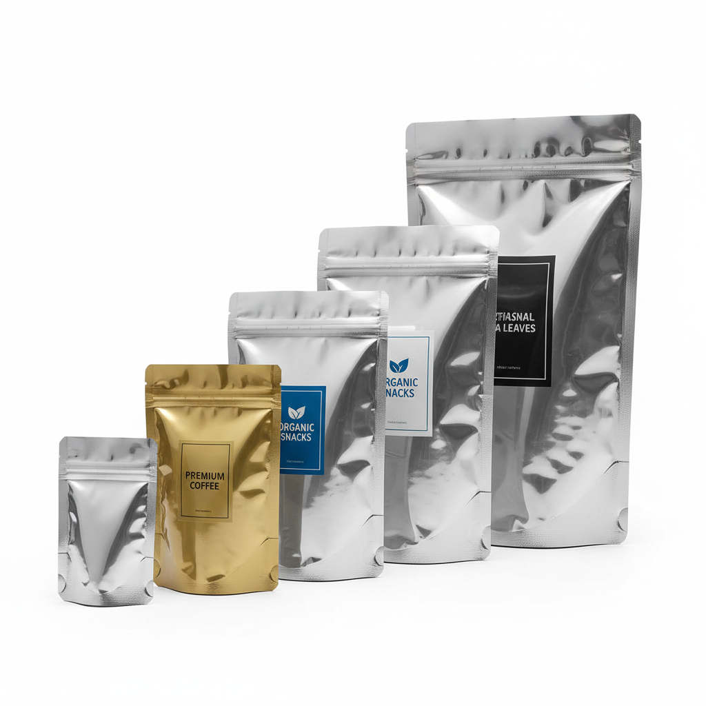 Both Side Metallic Zipper Stand Up Pouches