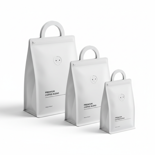 Handbag Shape Doypack Tear Zipper Flat Bottom Coffee Bags with Degassing Valve