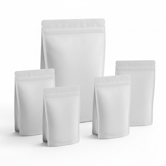 White Milky Stand Up Pouches Without Zipper