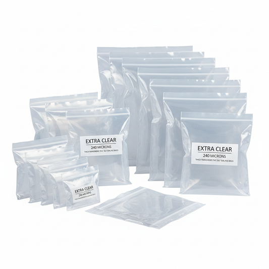 Extra Clear Thick Transparent PVC Self Sealing Bags 240 Microns