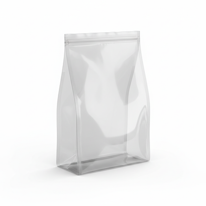 3D Flat Bottom Clear Transparent Zipper Stand Up Pouch