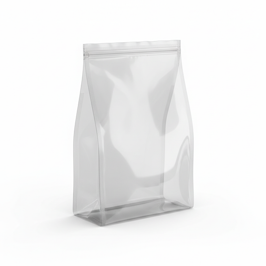 3D Flat Bottom Clear Transparent Zipper Stand Up Pouch