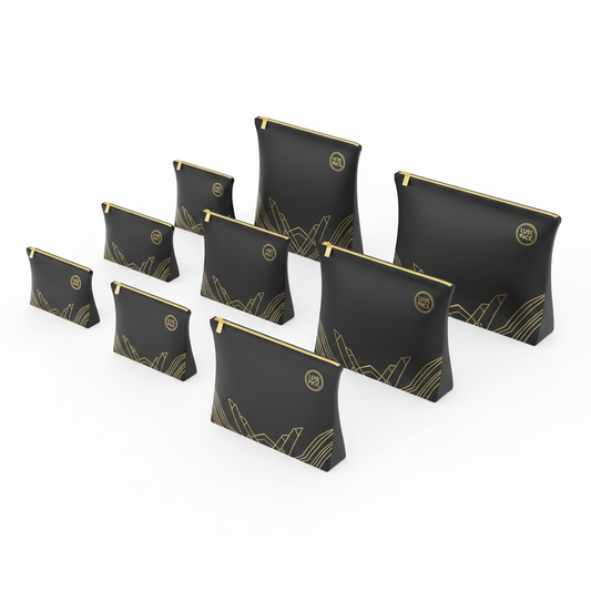 Black / Gold Eva Frosted Slider Zipper Bags