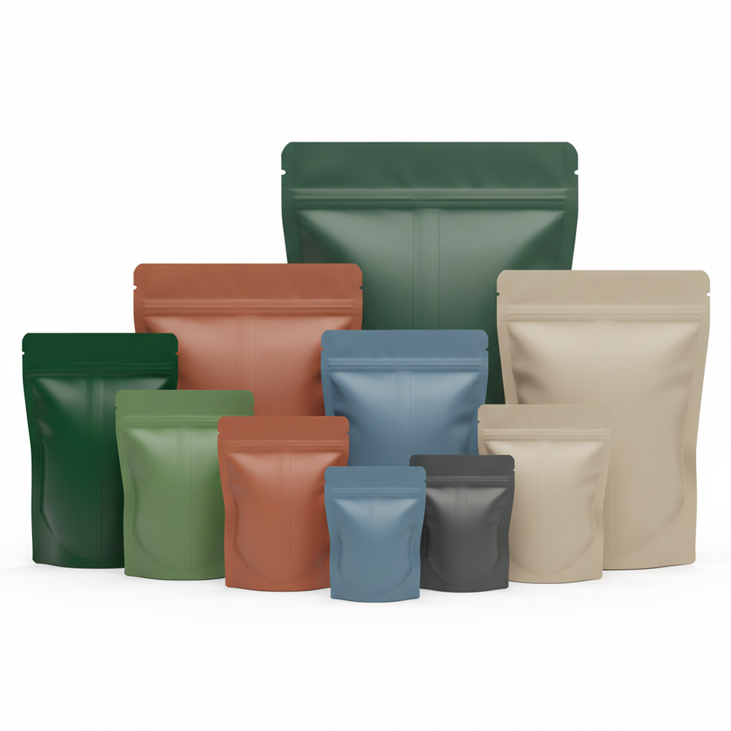 Matte Finish Colourful Side Gusseted Centre Seal Pouch Opaque 3 Layer