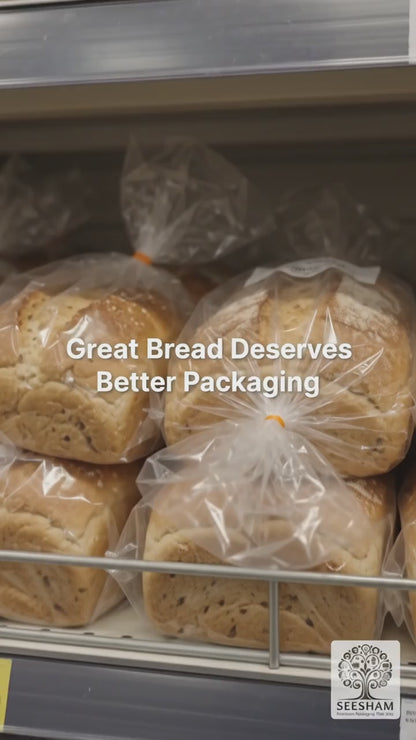 Center Window Kraft Paper Bread Bakery Bags – Brown/White (5x9 to 8x13 inch)