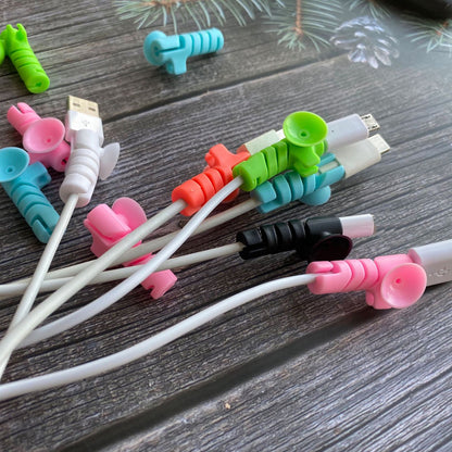 Cable Cord Protector Saver With Suction End  4 Pcs Set