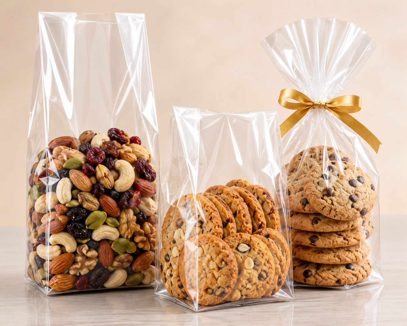 Extra Clear Flat-Bottom Side Gusset Bakery Bags – 35 Micron (2x8 to 4x12 inch)